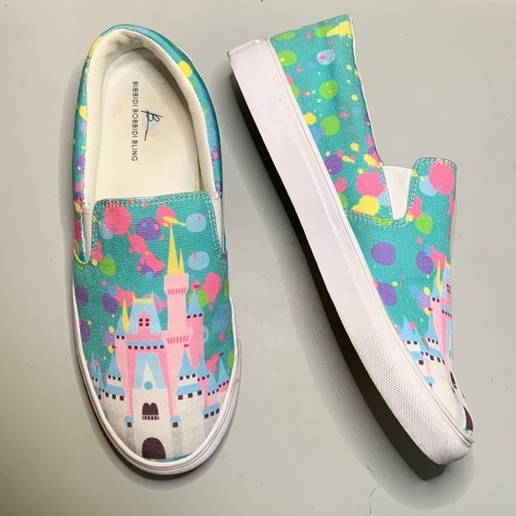 Bibbidi Bobbidi Bling Princess Castle slip on shoes. Women size 9 - Picture 1 of 8